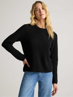 Quince Mongolian Cadhmere Fisherman Crewneck Sweater